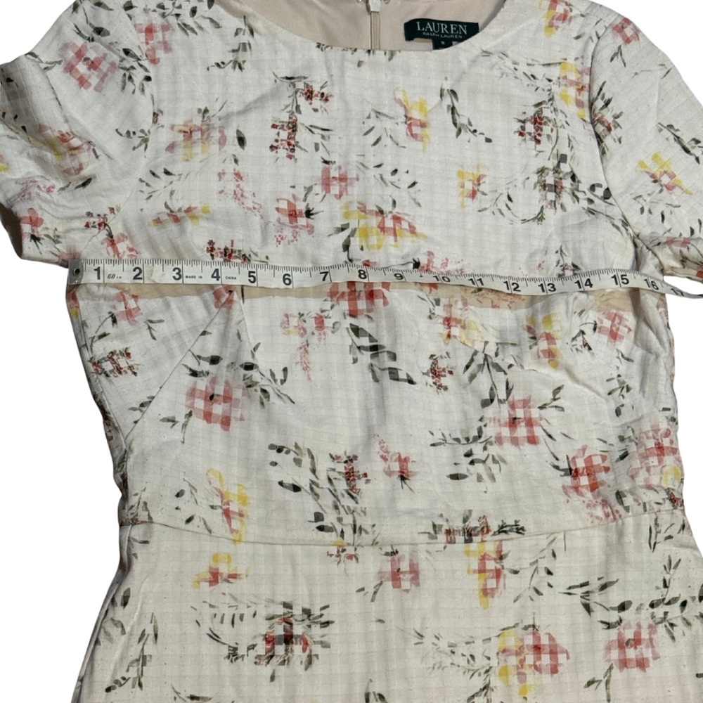 Lauren Ralph Lauren Floral‎ Fit & Flare Dress | Size 8 | Short Sleeve Lined - Picture 3 of 9